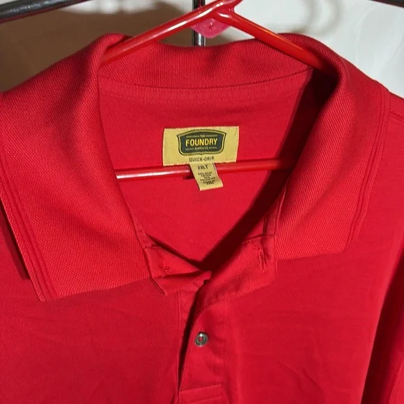 Men’s 2XLT short sleeved polo shirt red The Foundery - Picture 2 of 5